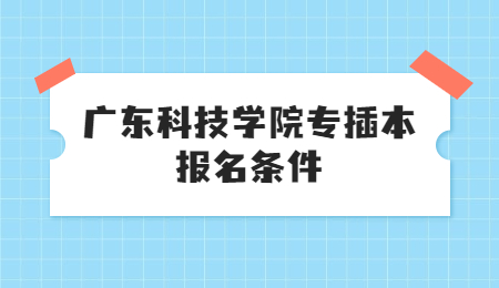 广东科技学院专插本报名条件
