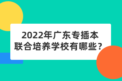 2022年广东专插本联合培养学校有哪些？
